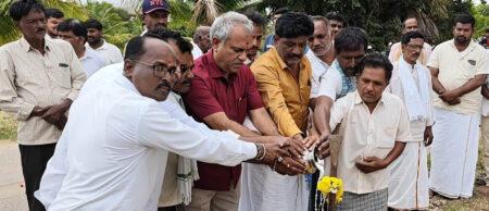 ನಂದಿಹಳ್ಳಿ ಗ್ರಾಮದಲ್ಲಿ ಸೇತುವೆ ನಿರ್ಮಾಣ ಕಾಮಗಾರಿಗೆ ಶಾಸಕ ಸಿ.ಬಿ.ಸುರೇಶ್ಬಾಬು ಚಾಲನೆ